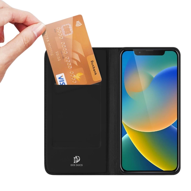 Dux Ducis Skin Pro Holster Flip Cover pre iPhone 14 čierny