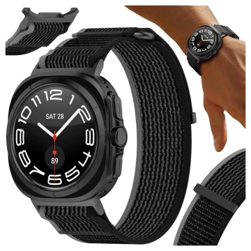 Pásek na chytré hodinky Nylonový pásek na hodinky pro Samsung Galaxy Watch Ultra 47 mm černý