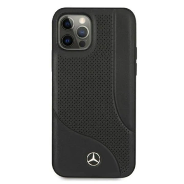 Захисний чохол Mercedes MEHCP12MCDOBK для Apple iPhone 12 / 12 Pro 6.1" black/black hardcase Leather Perforated Area
