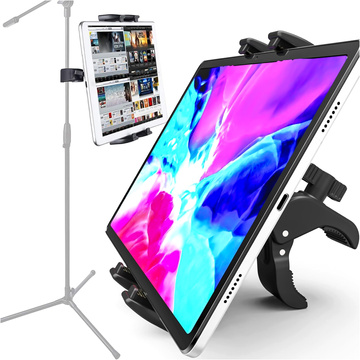 Tablet phone holder 4.7"-12.9" for a bar, tripod, handlebar for a trainer, stationary bike, treadmill, headrest stand Alogy black