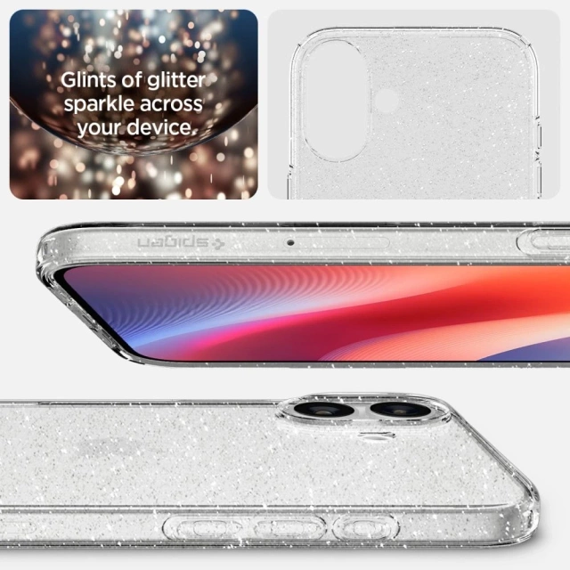 Ochranné puzdro Spigen Liquid Crystal pre iPhone 16 Plus Glitter Crystal
