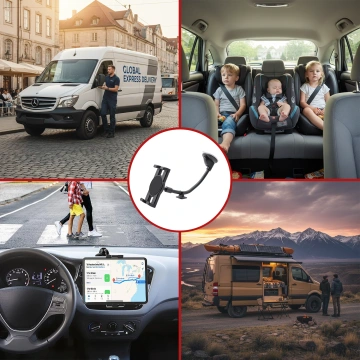 Alogy držiak do auta na tablet na čelné sklo na palubnú dosku do auta s dlhým ramenom 4-13" čierny