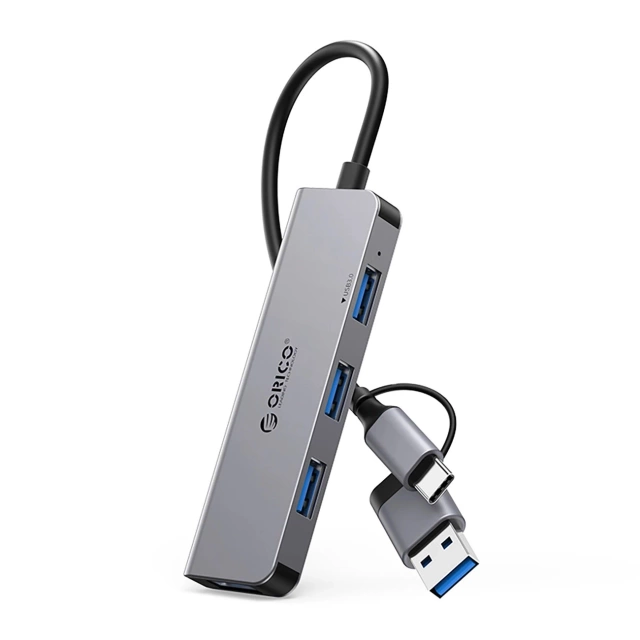 Hub USB-A/USB-C Orico YSA5-U3 3x USB-A 2.0 + 1x USB-A 3.0 Szary