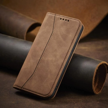 Magnet Fancy Case Hülle für iPhone 13 Pro Tasche Kartenetui Kartenständer Braun