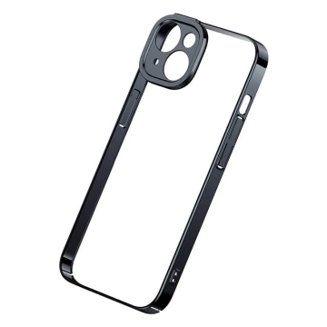 Baseus Glitter Protective Set Clear Case and Tempered Glass for iPhone 14 Plus (Black)