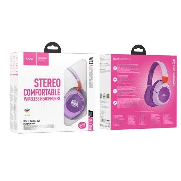 HOCO W43 Kabellose Bluetooth On-Ear-Kopfhörer Lila Pink