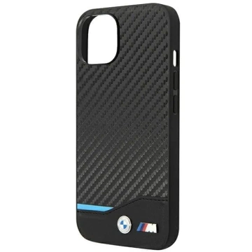 BMW BMHCP14M22NBCK Phone Case for Apple iPhone 14 Plus 6.7" black/black Leather Carbon