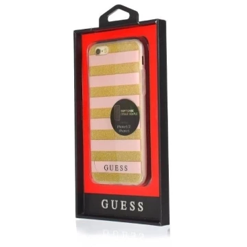 Guess GUHCP6STGPI iPhone 6/6S ružové pevné puzdro Ethnic Chic Stripes 3D