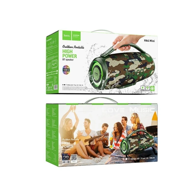 Bezdrôtový mini Bluetooth reproduktor Hoco HA4 RGB 2x15W