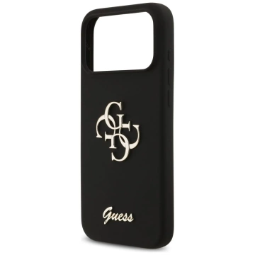 Etui Guess do iPhone 17 Pro Max Silicone Big 4G Script Black