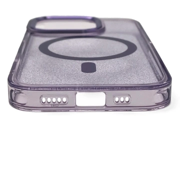 Etui do Samsung Galaxy S25 Wozinsky Glitter MagSafe Fioletowe Brokatowe