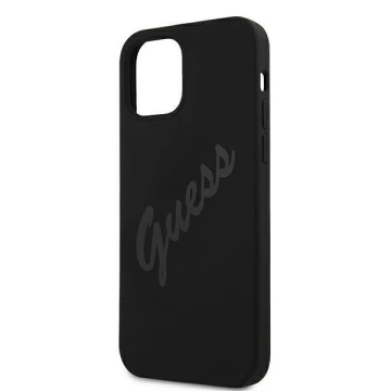 Guess GUHCP12LLSVSBK iPhone 12 Pro Max 6,7" černý/černý pevný obal Script Vintage