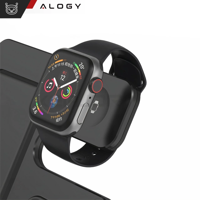 Bezdrátová indukční nabíječka Qi QC 3.0 3v1 Rychlá pro Apple iPhone Airpods Watch Nabíjecí stanice 15W černá
