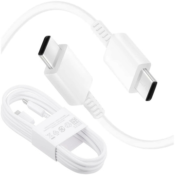 Original Samsung USB-C-auf-USB-C-Kabel EP-DW767 zum Aufladen, 1,8 m, 3 A, 25 W/45 W, Weiß