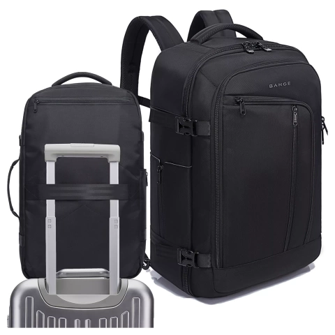 Водонепроникний рюкзак Bange для ноутбука 15.6", city traveler, 45х30х16 см, для роботи, літака, чоловічий, жіночий, з USB портом Чорний