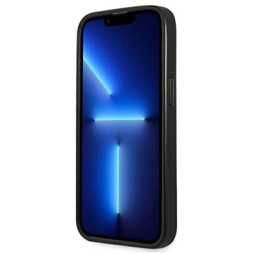 Etui Guess GUHCP13LPSATLK do Apple iPhone 13 Pro / 13 6,1" čierne/čierne pevné puzdro SaffianoTriangle Logo