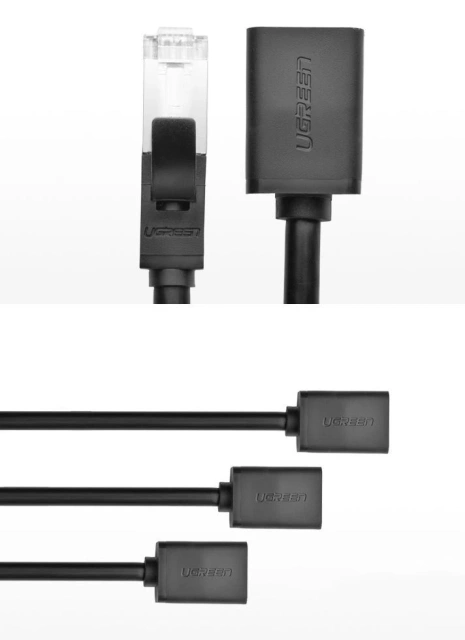 UGREEN Ethernet prodlužovací kabel RJ45 Cat 6 FTP 1000 Mbps 2 m černý (NW112 11281)