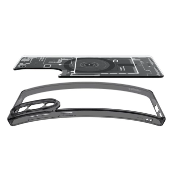 Pouzdro Spigen Ultra Hybrid Mag s MagSafe pro Samsung Galaxy S25 Edge s potiskem - černé