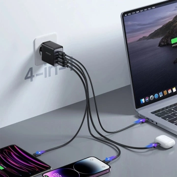 Joyroom TCG02 GaN 67W - Fast Charger 2x USB-C 2x USB-A Cable 100W