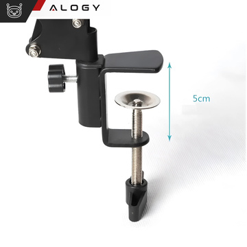 Alogy LED kruhové svetlo 10-palcový fotografický prsteň na make-up stojan na stolovú dosku Čierny