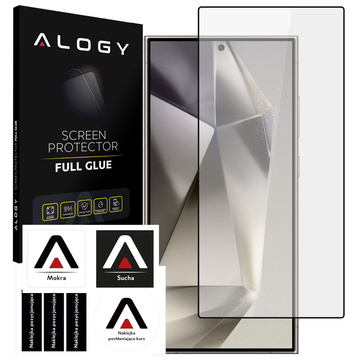 Загартоване скло для Alogy Full Glue case friendly case для Samsung Galaxy S24 Ultra Black