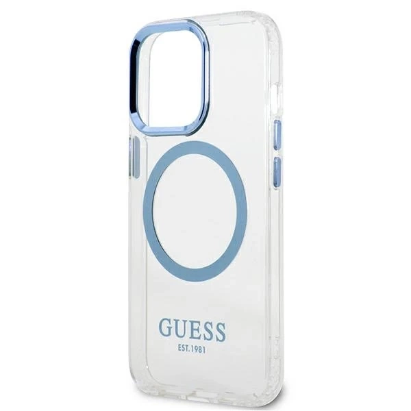 Etui Guess GUHMP13LHTRMB na iPhone 13 Pro / 13 6,1" pevné puzdro Metal Outline Magsafe