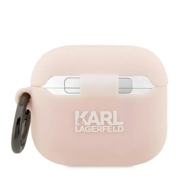 Protective case for headphones Karl Lagerfeld KLA3RUNCHP for Apple AirPods 3 cover pink/pink Silicone Choupette Head 3D