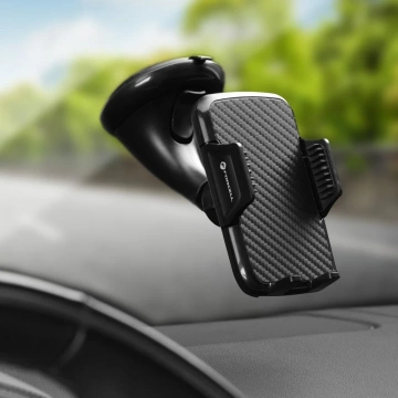 Автомобільний тримач FORCELL F-GRIP Carbon HT1 для лобового скла/борта, чорний