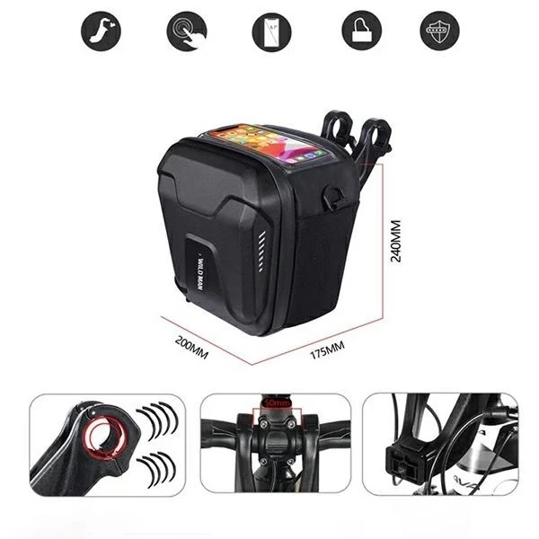 WILDMAN Lenkertasche GS9 3L Fahrradhalterung Schwarz Wasserdicht