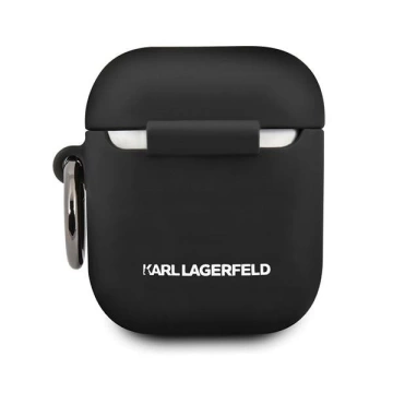 Karl Lagerfeld KLACCSILKHBK AirPods Cover czarny/schwarz Silikon Ikonik
