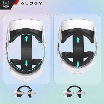 Náhradný nastaviteľný remienok Alogy 12000mAh batéria pre Meta Quest 3 Elite Color RGB