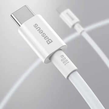 Кабель Baseus Superior USB Type C - USB Type C кабель швидкої зарядки Quick Charge / Power Delivery / FCP 100W 5A 20V 1m білий (CATYS-B02)