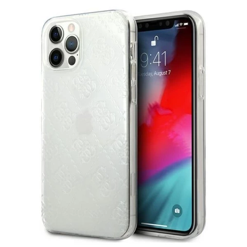Guess GUHCP12L3D4GTR iPhone 12 Pro Max 6,7" priehľadné pevné puzdro 4G 3D Pattern Collection