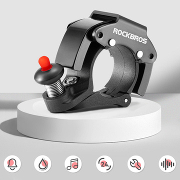 Bicycle bell for the bike universal RockBros Big Ring aluminum strong for the handlebar 100dB waterproof black