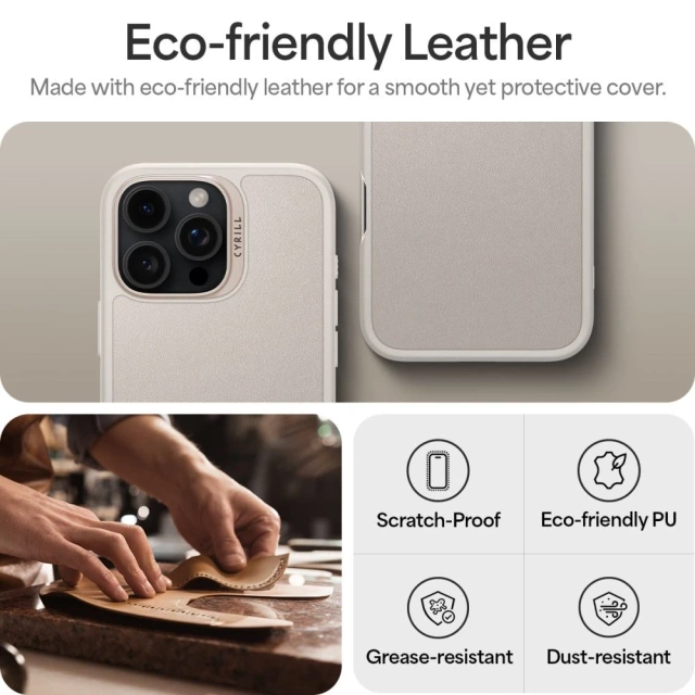 Puzdro Spigen Cyrill Kajuk Mag MagSafe pre iPhone 16 Pro Max Beige