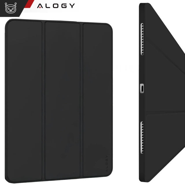 Schutzhülle mit Stifthalter für Apple iPad Air 13" (2024/2025) und iPad Pro 12,9" (2018–2022), Alogy Book Cover Case, Schwarz
