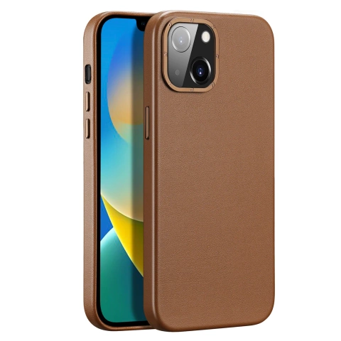 Шкіряний чохол Dux Ducis Grit для iPhone 14 Plus Sleek PU Leather Cover (сумісний з MagSafe) коричневий