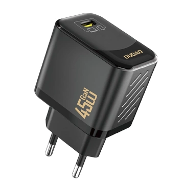 Schwarzes Dudao A28 GaN 45W USB-C Wandladegerät | Schnelles Laden