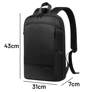 Водонепроникний рюкзак Bange для ноутбука 15.6", city traveler, 45х30х16 см, для роботи, літака, чоловічий, жіночий, з USB портом Чорний