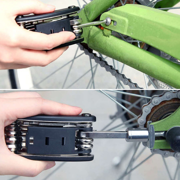 Multitool wrenches for changing Alogy tires on scooters/bikes