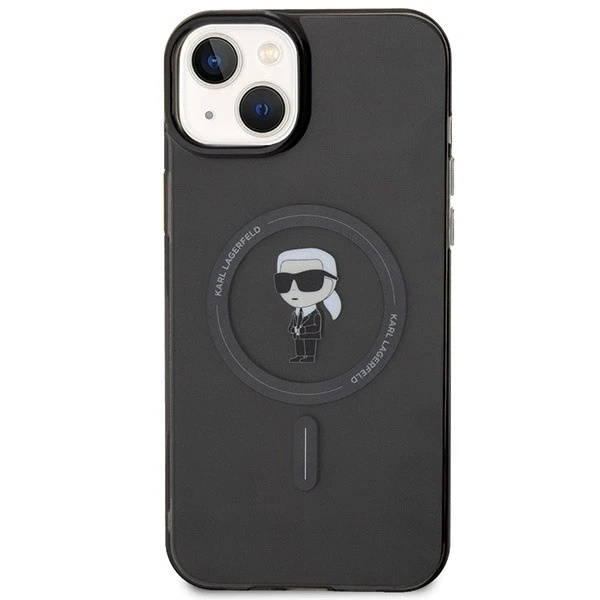Pouzdro Karl Lagerfeld KLHMP15MHFCKNOK pro iPhone 15 Plus 6,7" černo/černý pevný obal IML Iconic MagSafe