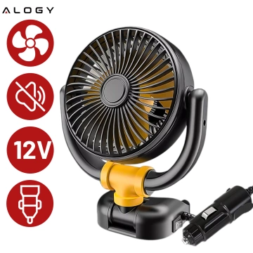 Small Fan Mini car fan for the cockpit dashboard under the cigarette lighter for the car 12V quiet Alogy Car Black