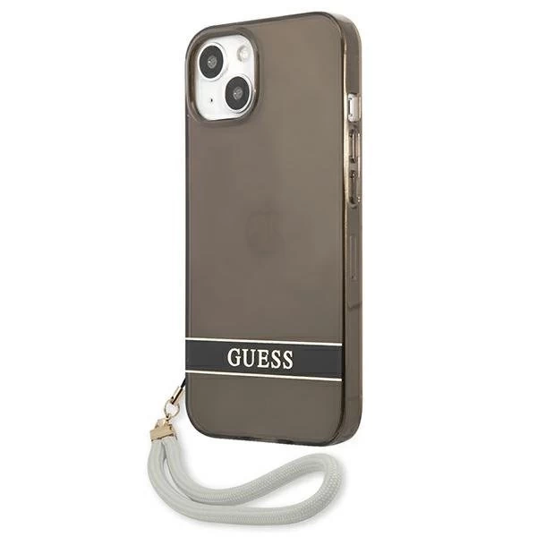 Guess GUHCP13SHTSGSK iPhone 13 mini 5,4" černý/černý pevný obal Translucent Stap