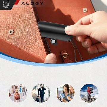 PowerBank 5000mAh Alogy pocket power bank small external charger Power Bank USB-C and lightning Black