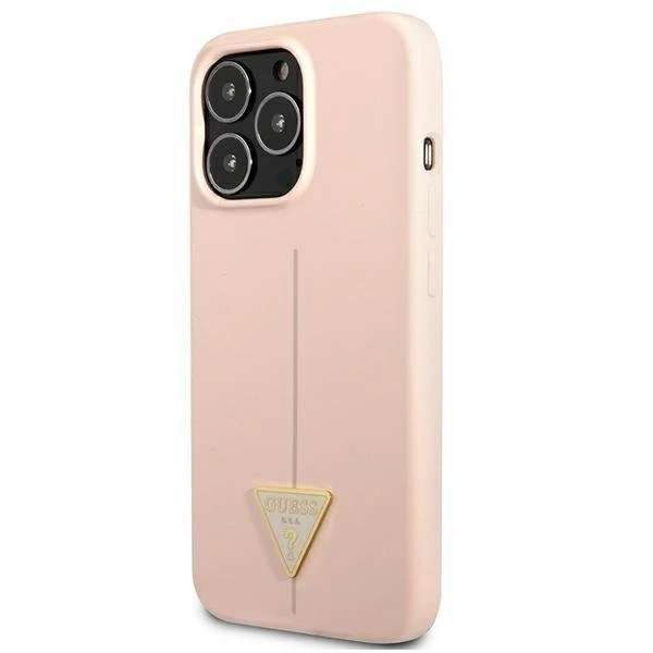 Guess GUHCP13XSLTGP case for Apple iPhone 13 Pro Max 6.7" pink/pink hardcase Silicone Triangle