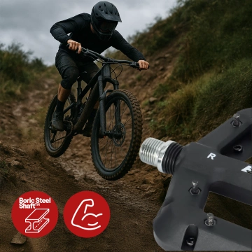 Platformové pedály pro silniční a horská kola, MTB platforma, 3 ložiska, černé, sada [2 ks] Černá