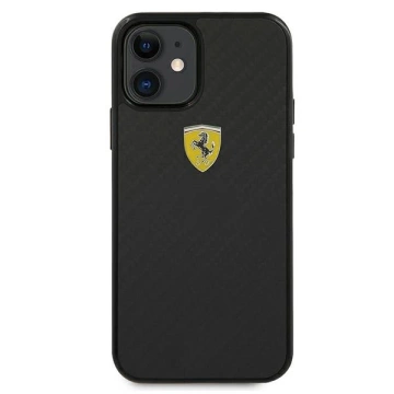 Ferrari iPhone 12 mini 5.4" case black/black hardcase On Track Real Carbon