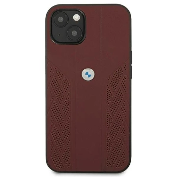 Etui für Telefon BMW BMHCP13SRSPPR für Apple iPhone 13 Mini 5,4" Czerwony/Red Hardcase Leather Curve Perforate