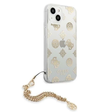Guess GUHCP13SKSPEGO iPhone 13 mini 5,4" zlatý/zlatý pevný obal Peony Chain Collection
