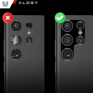 Металевий чохол для Samsung Galaxy S24 Ultra, захист для острівця камери, Alogy Metal Lens, чорний